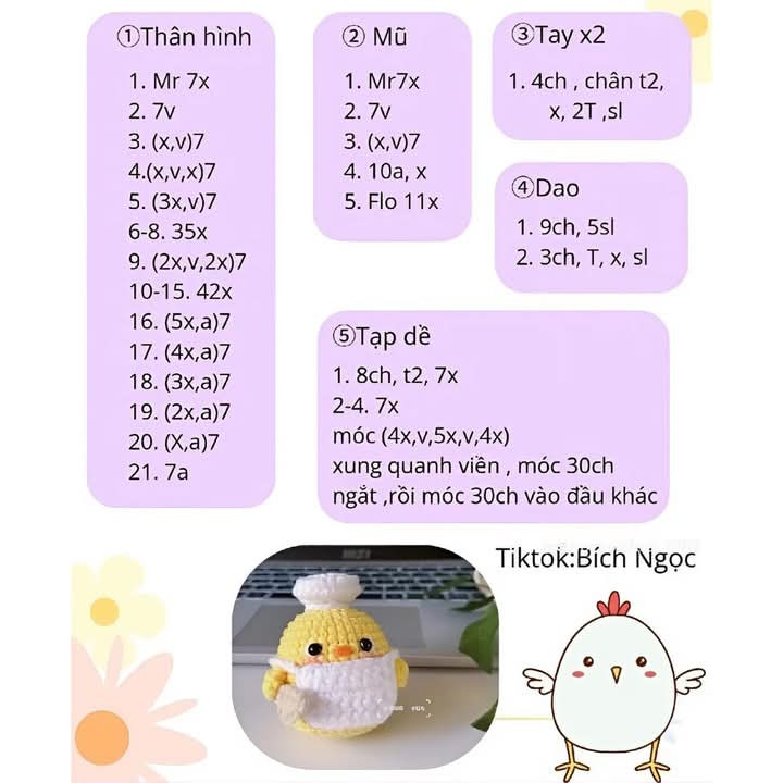 chart móc len hạt đậu.