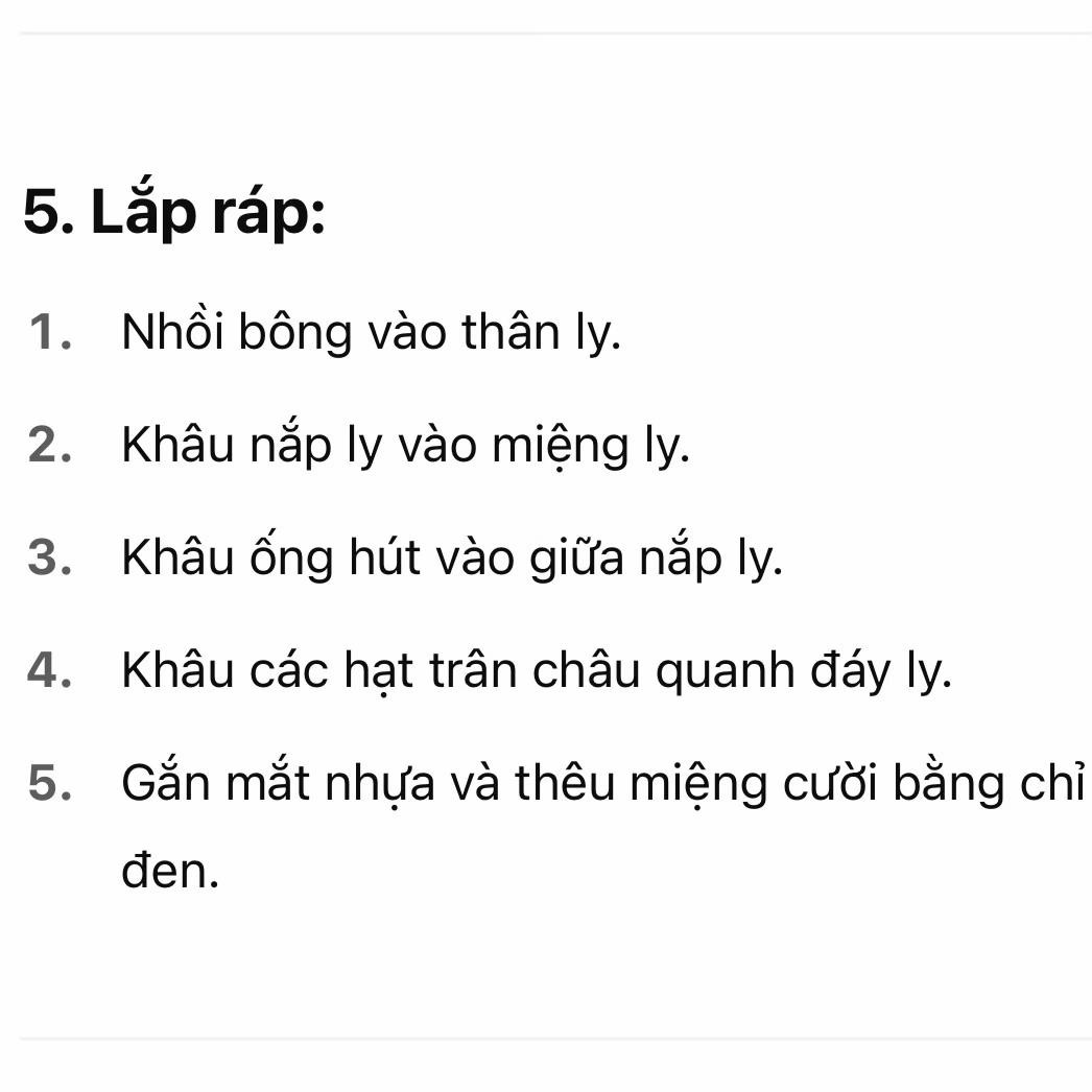 Chart móc len ly trà sữa trân châu dễ thương và sinh động