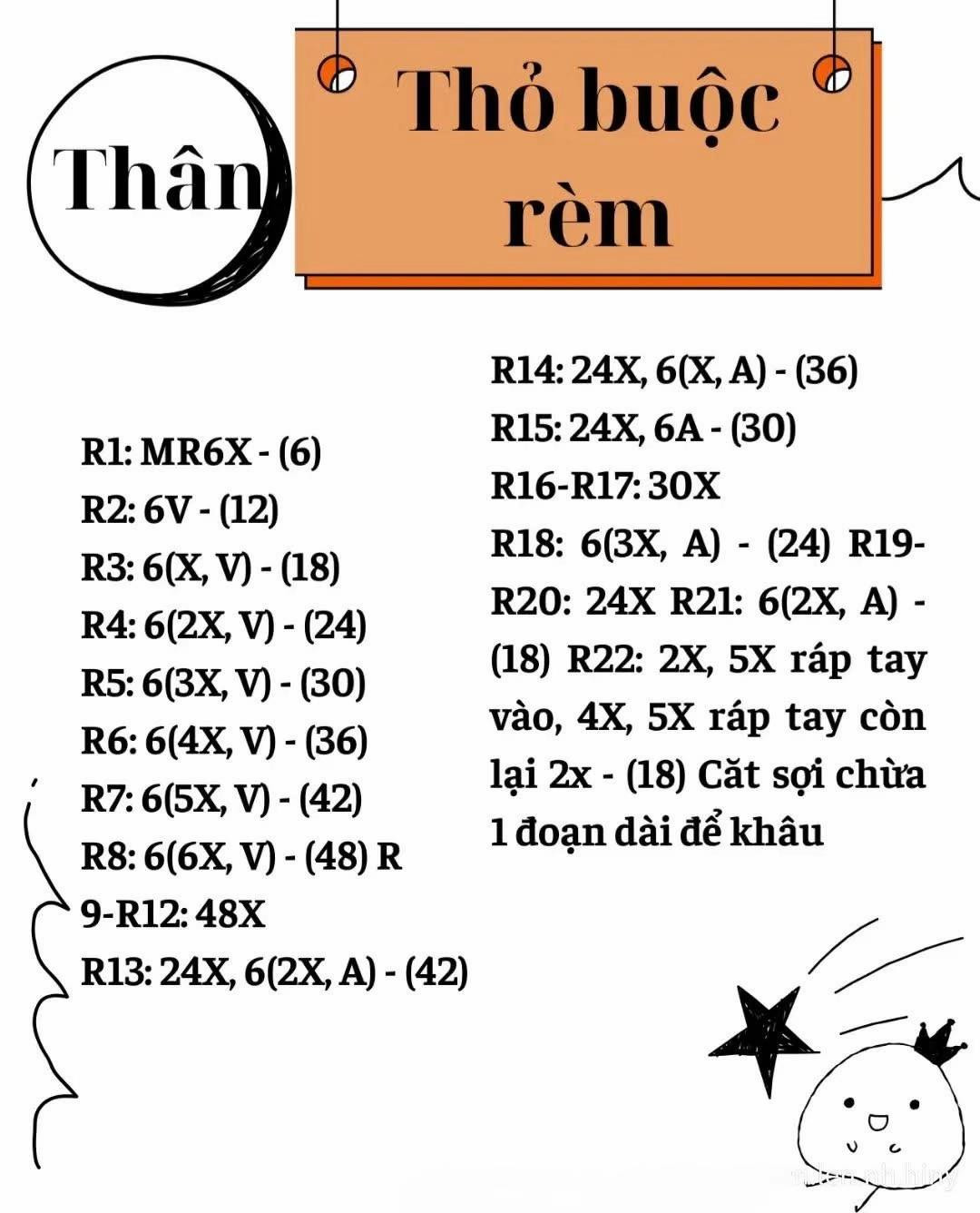 Chart móc len thỏ buộc rèm