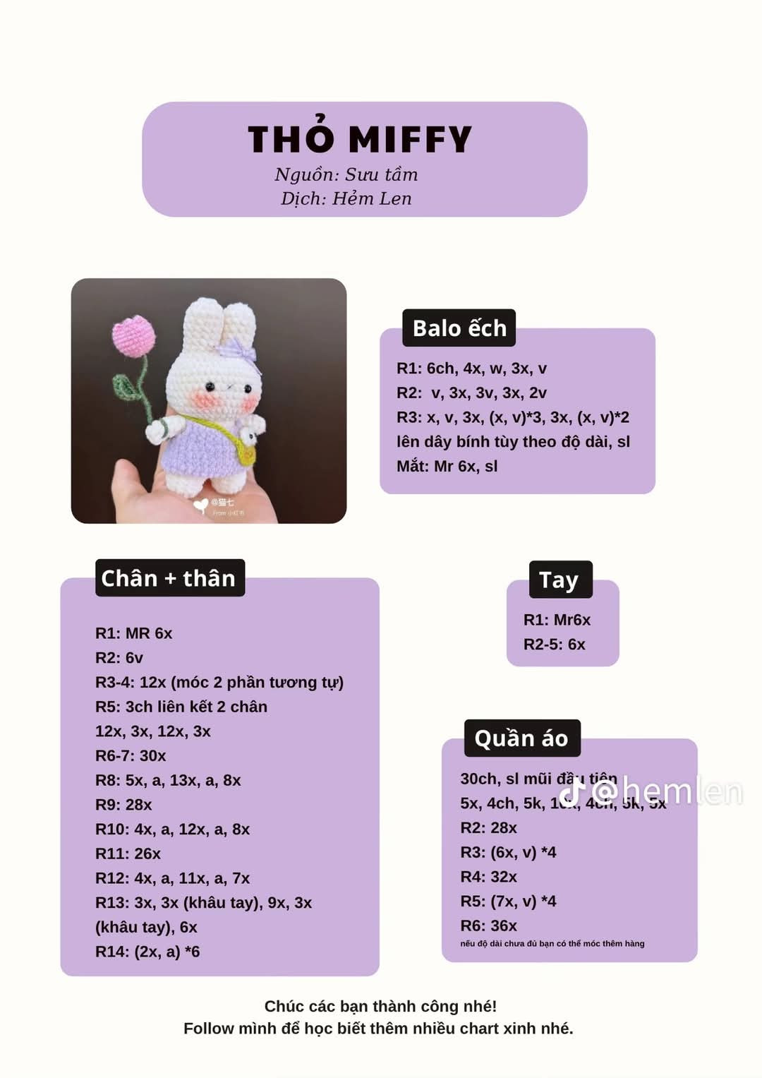 chart móc thỏ miffy