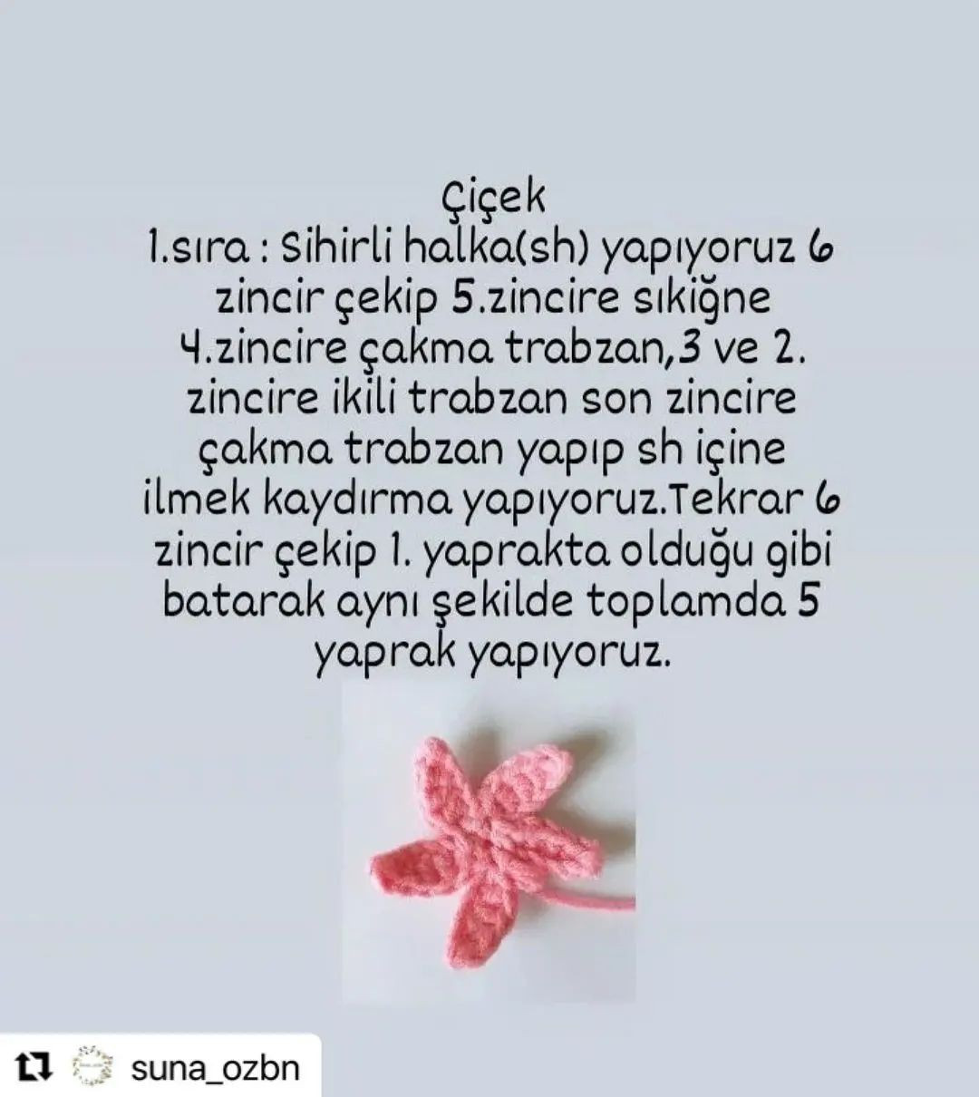 Çiçek Toka Tığ İşi Tarifi