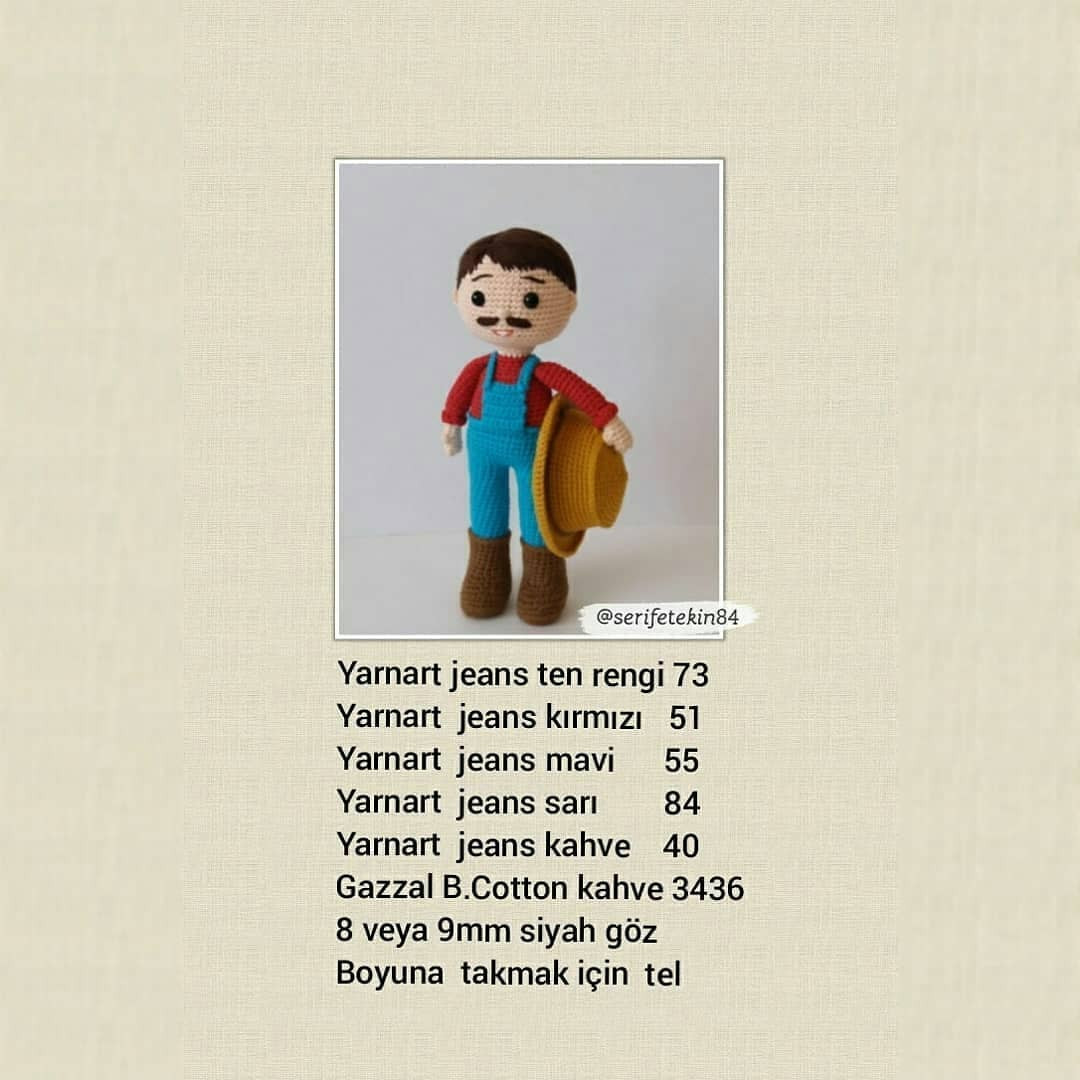 Çiftçi Amca Amigurumi Tığ İşi Şeması