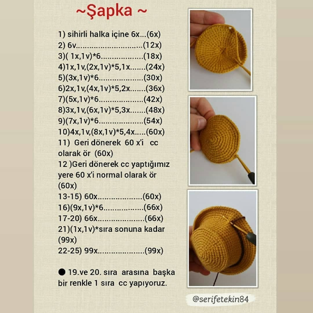 Çiftçi Amca Amigurumi Tığ İşi Şeması