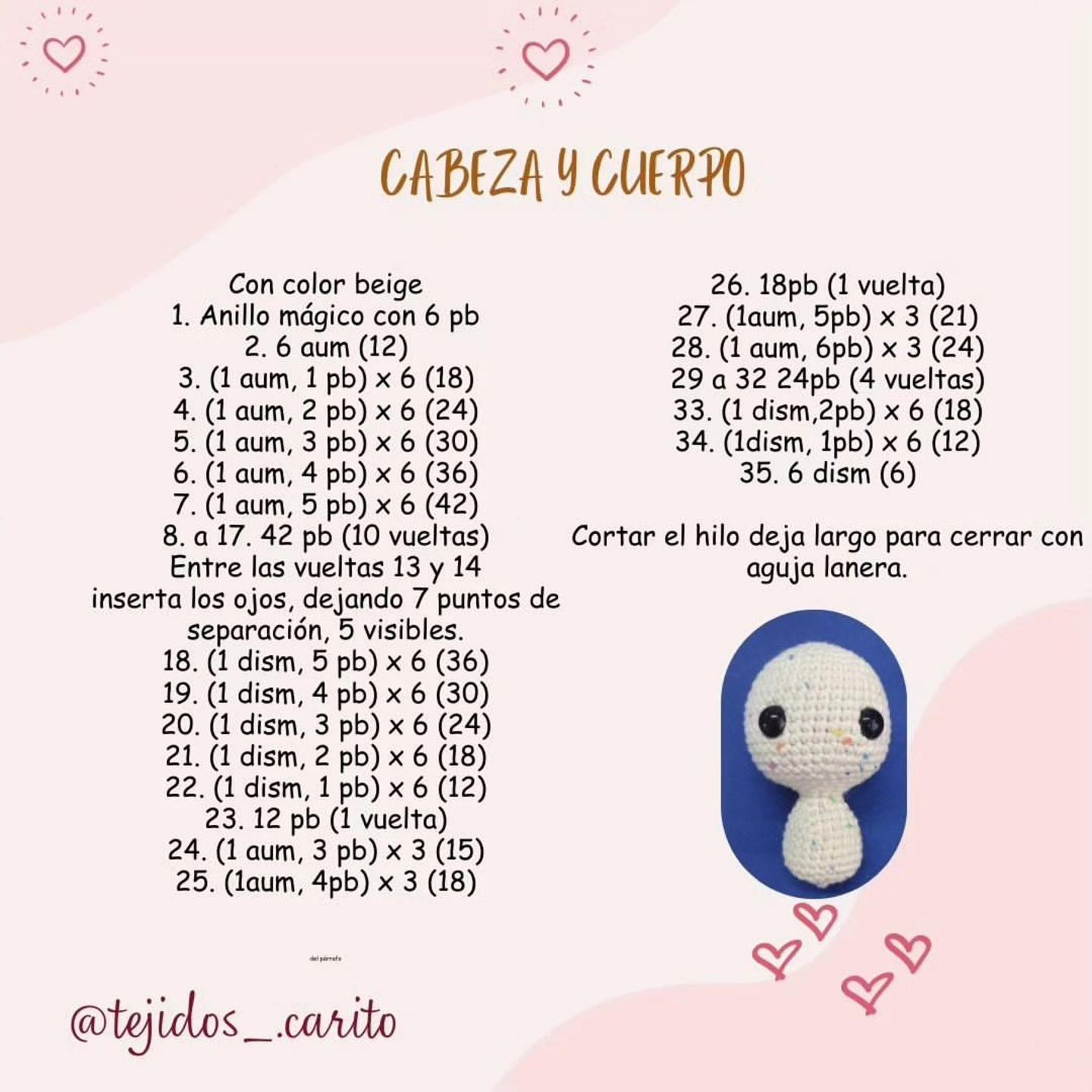 Conejita Anita: Patrón de Amigurumi Gratis