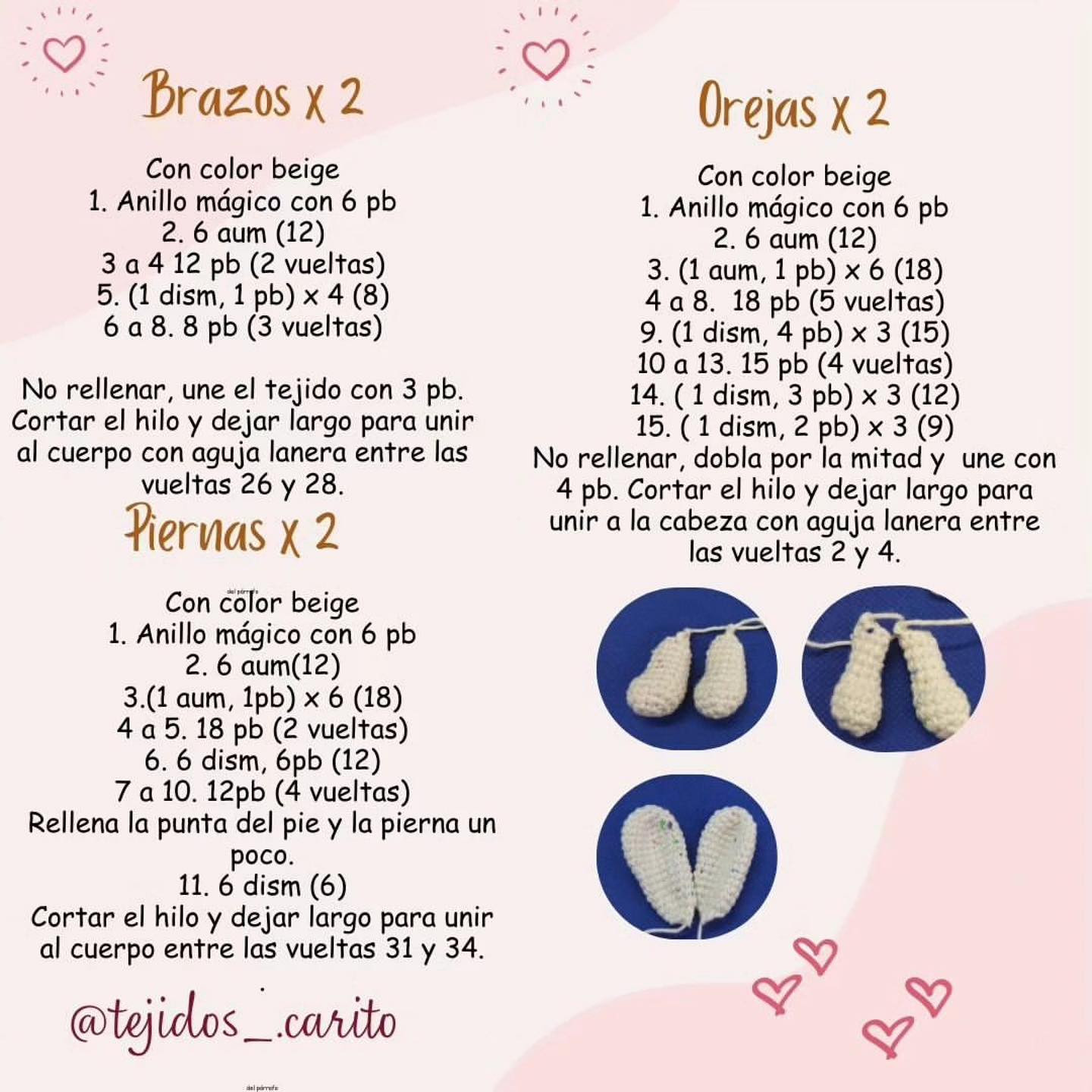 Conejita Anita: Patrón de Amigurumi Gratis