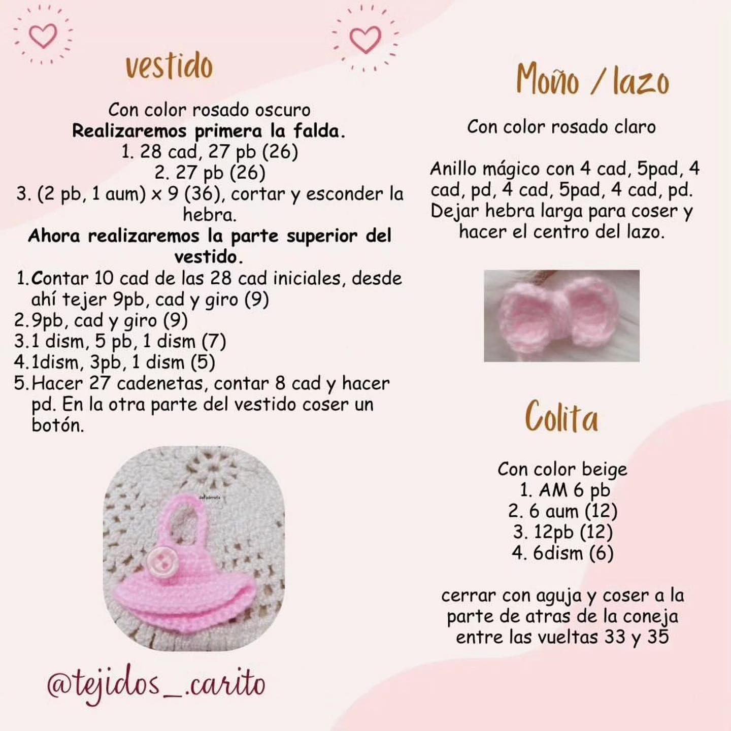 Conejita Anita: Patrón de Amigurumi Gratis