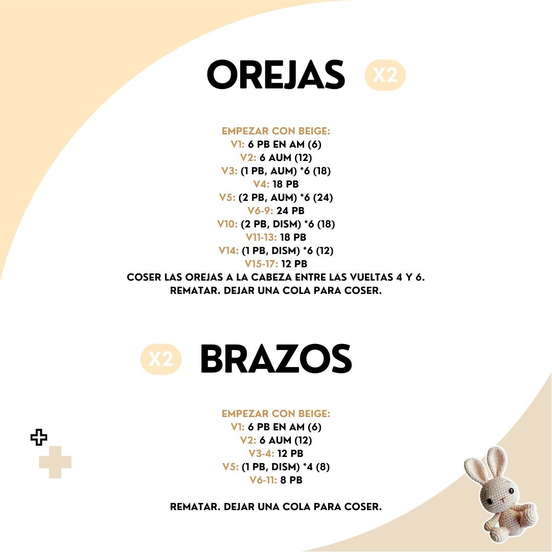 CONEJITO AMIGURUMI FÁCIL: Patrón gratis