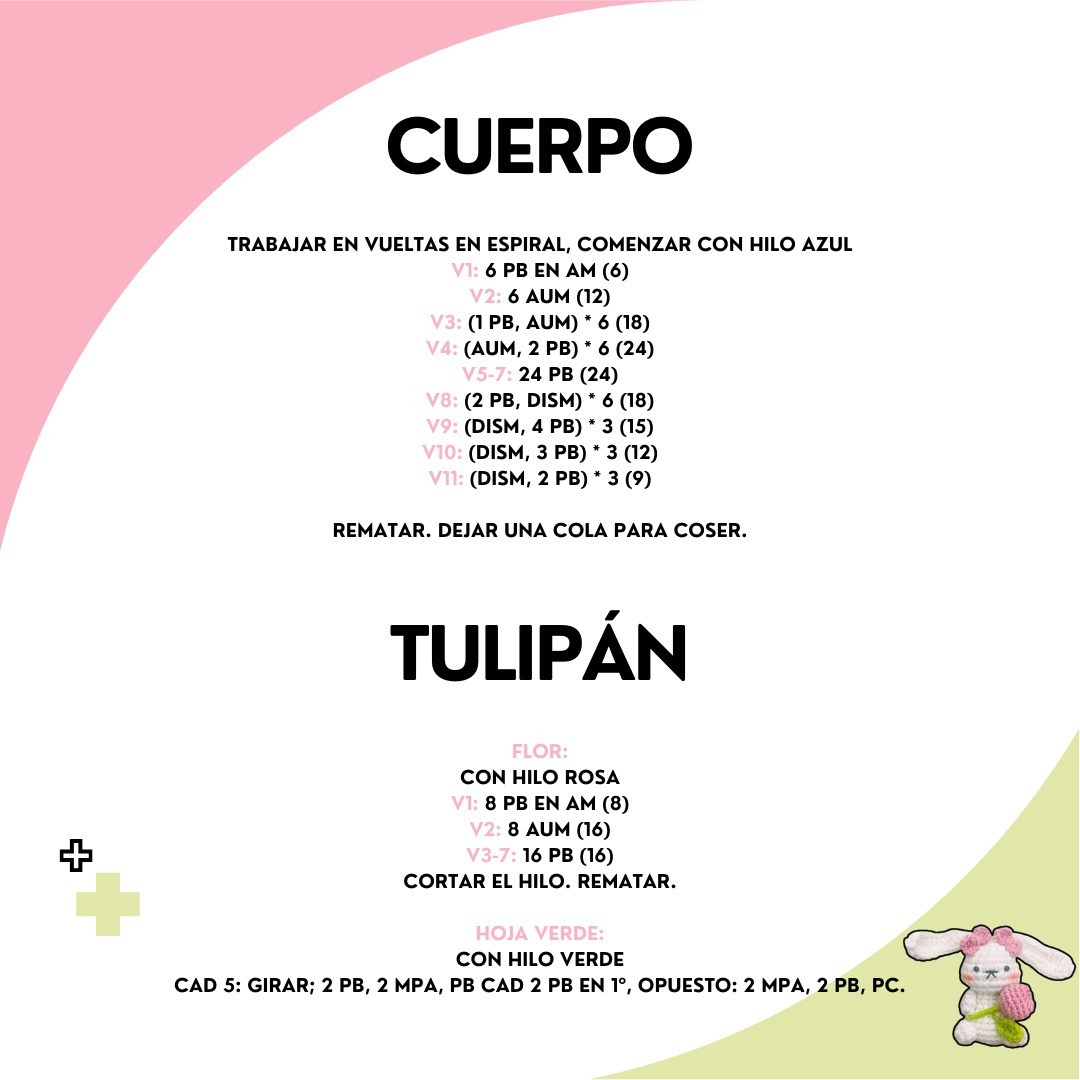 Conejito Tulipán Amigurumi: Patrón Gratis