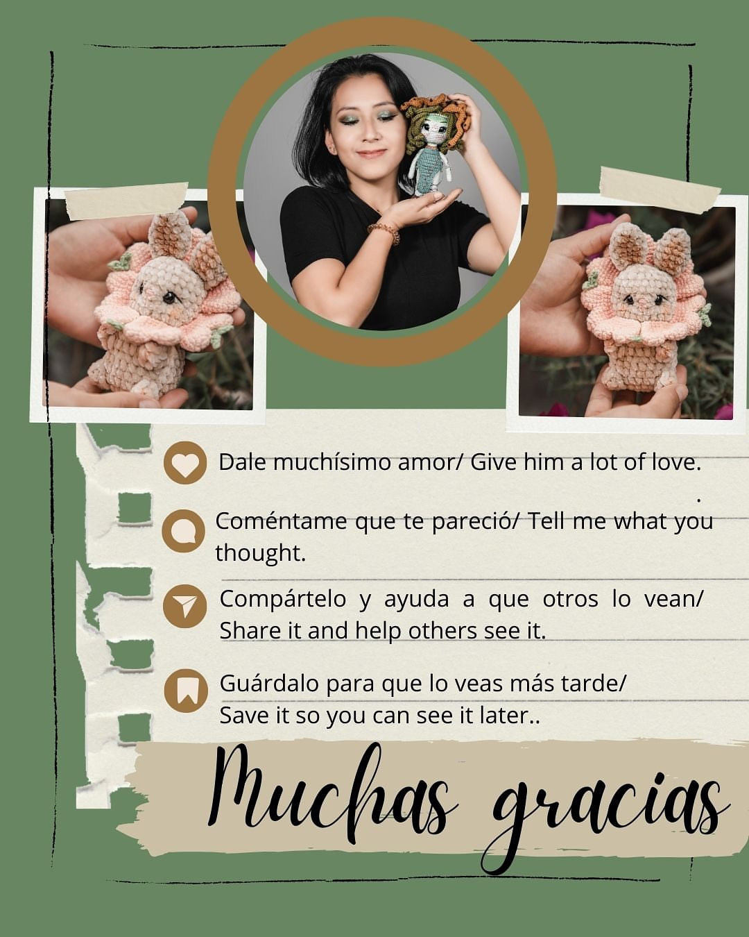 Coniflor: Patrón gratuito del conejito adorable.