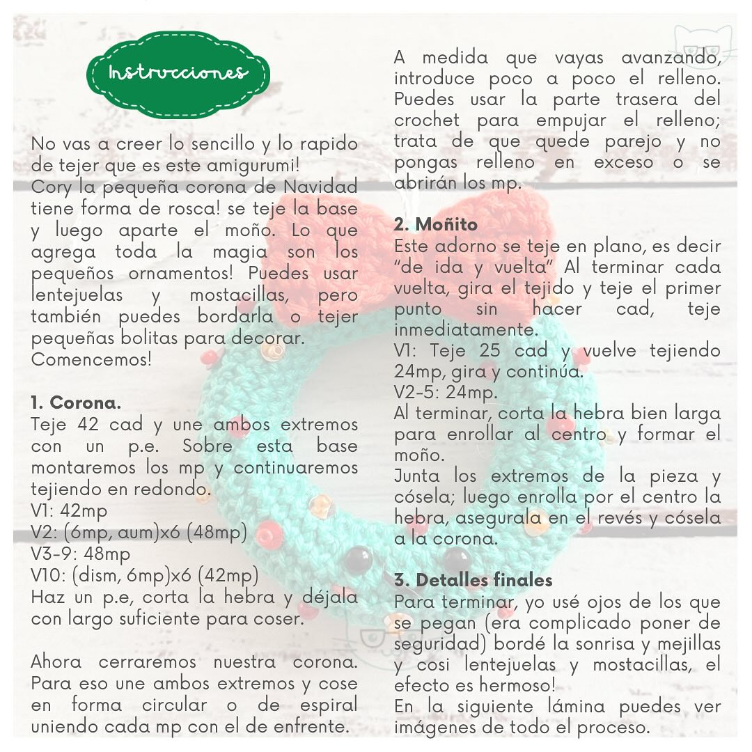 Corona Navideña Pequeña: Patrón Gratuito
