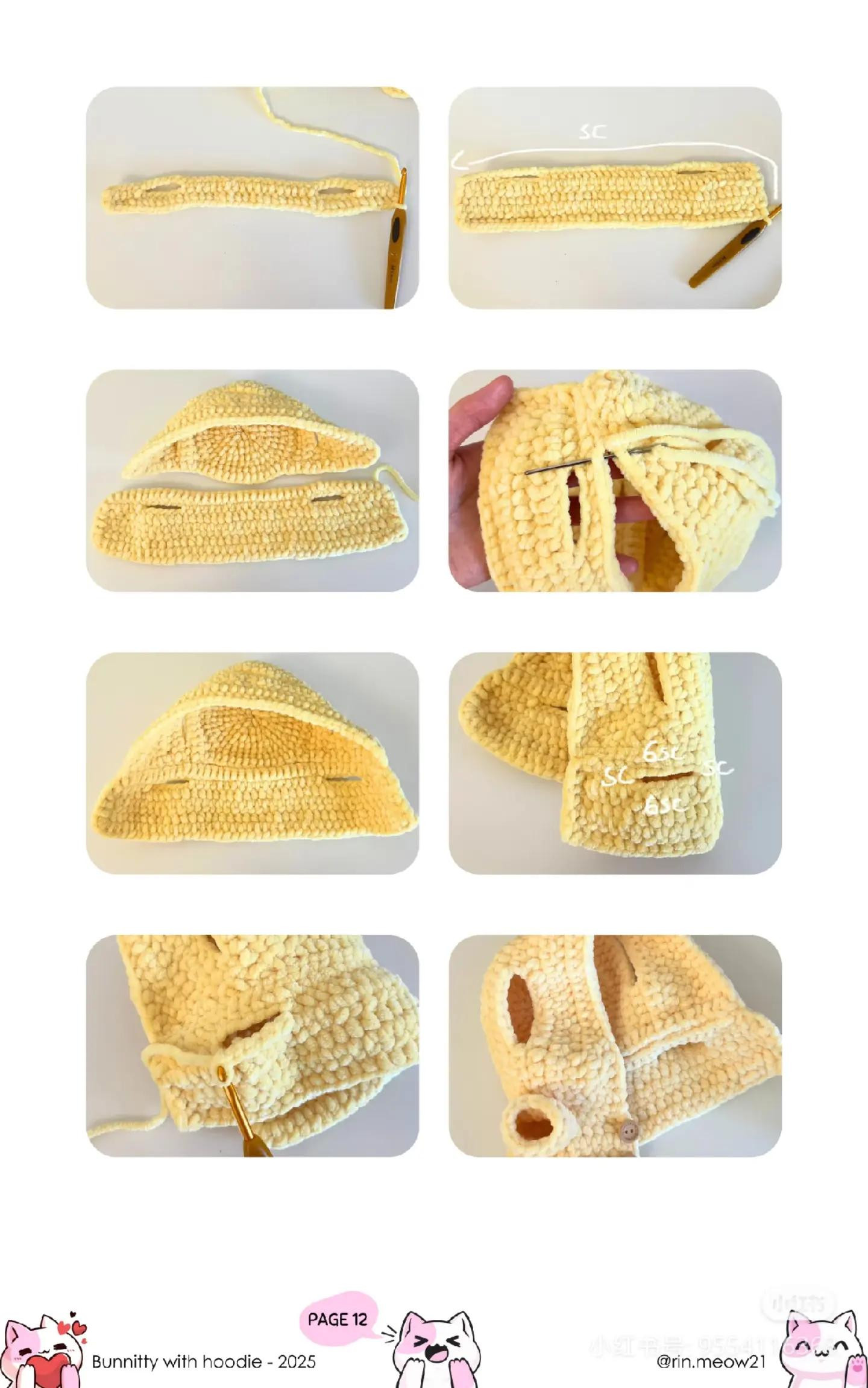 crochet pattern bunnitty with hoodie