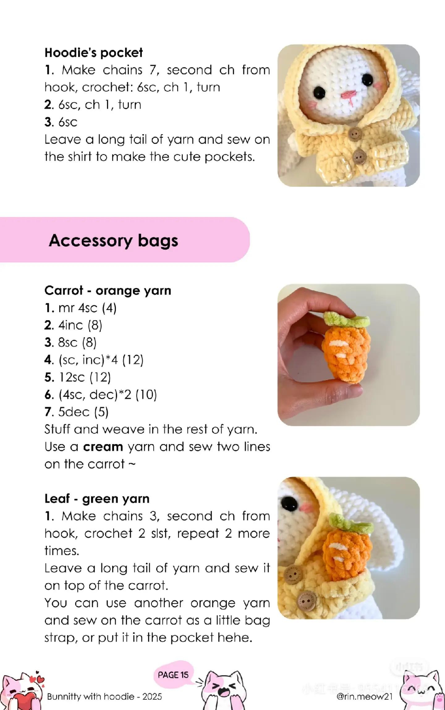 crochet pattern bunnitty with hoodie