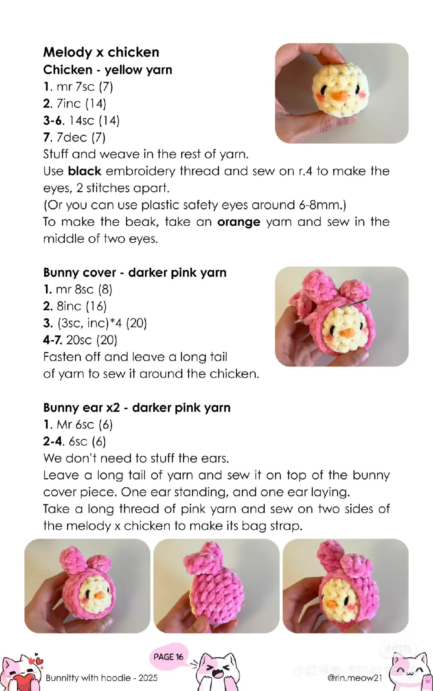 crochet pattern bunnitty with hoodie