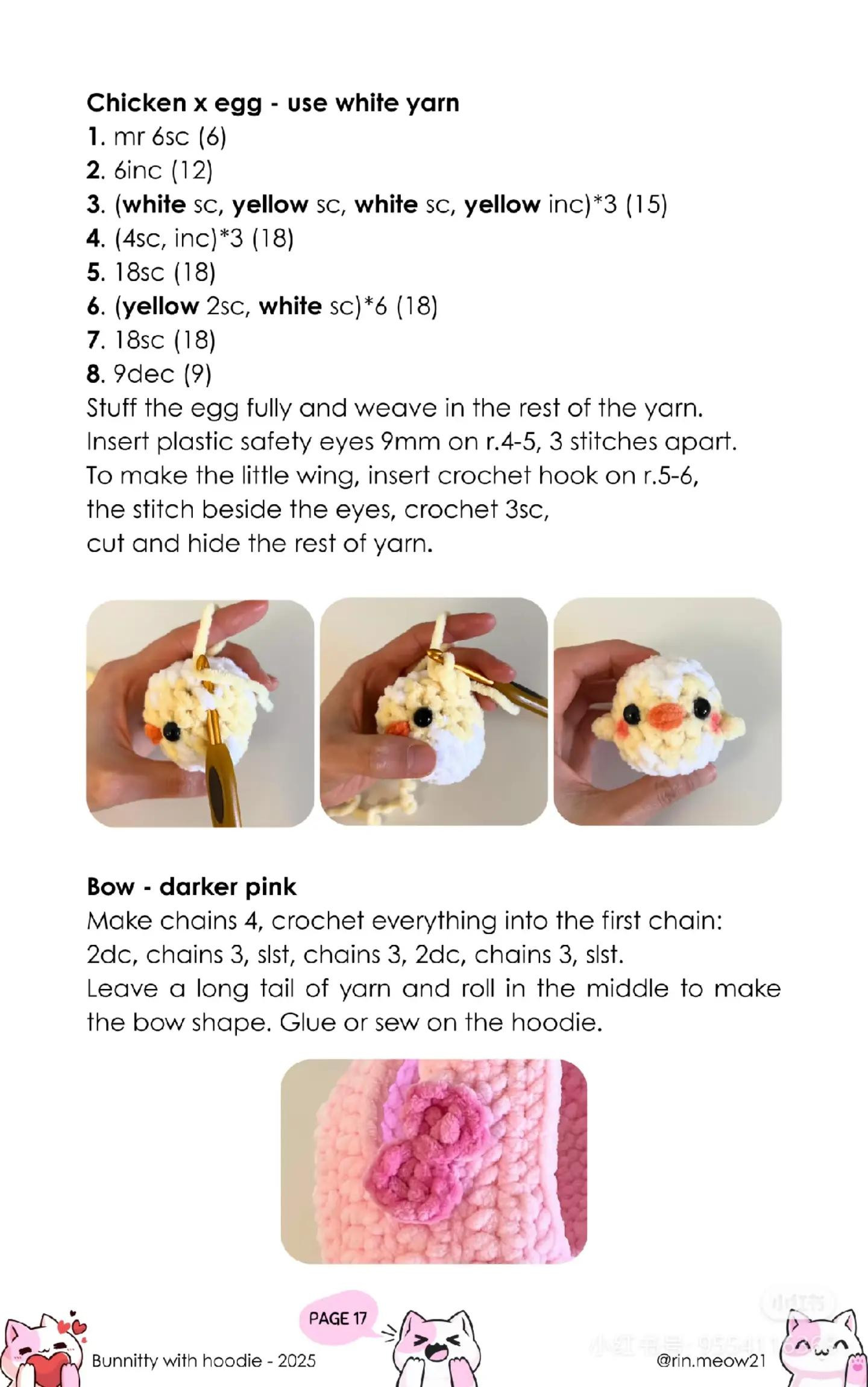 crochet pattern bunnitty with hoodie