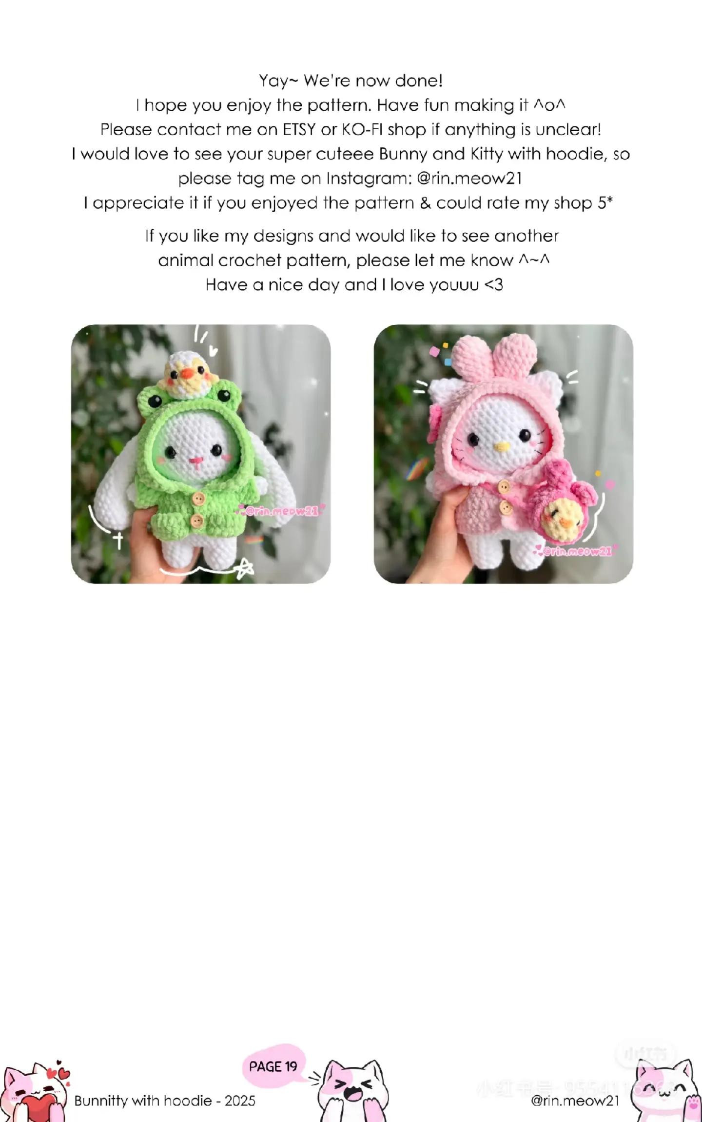 crochet pattern bunnitty with hoodie