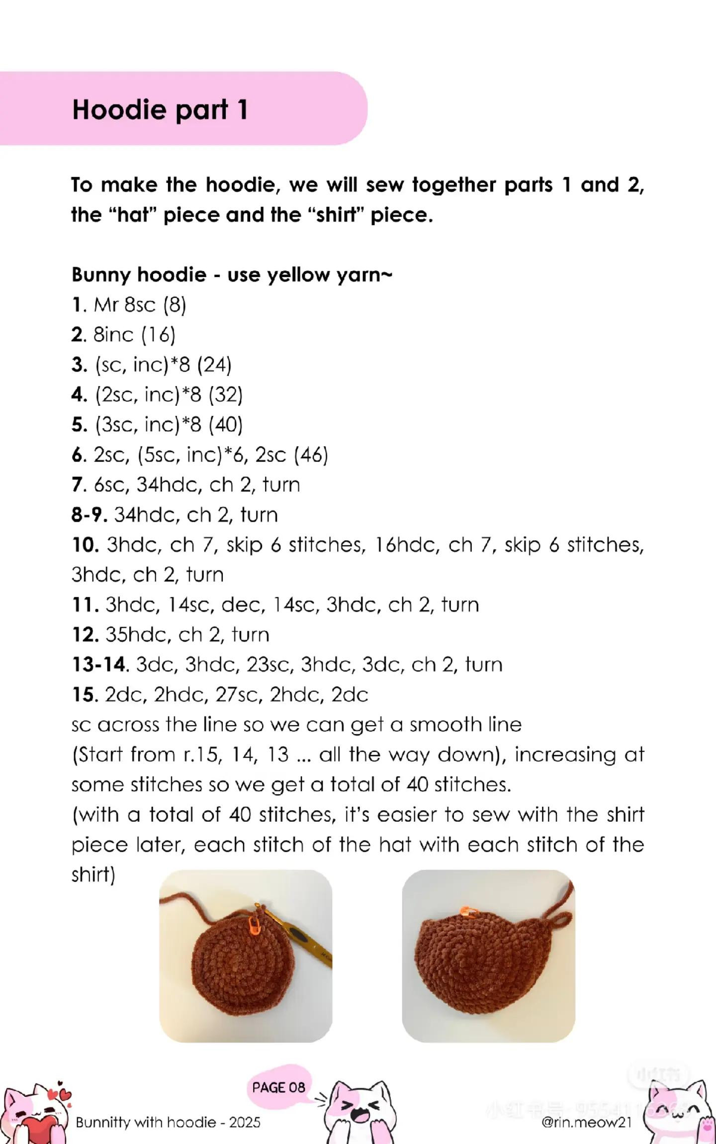 crochet pattern bunnitty with hoodie