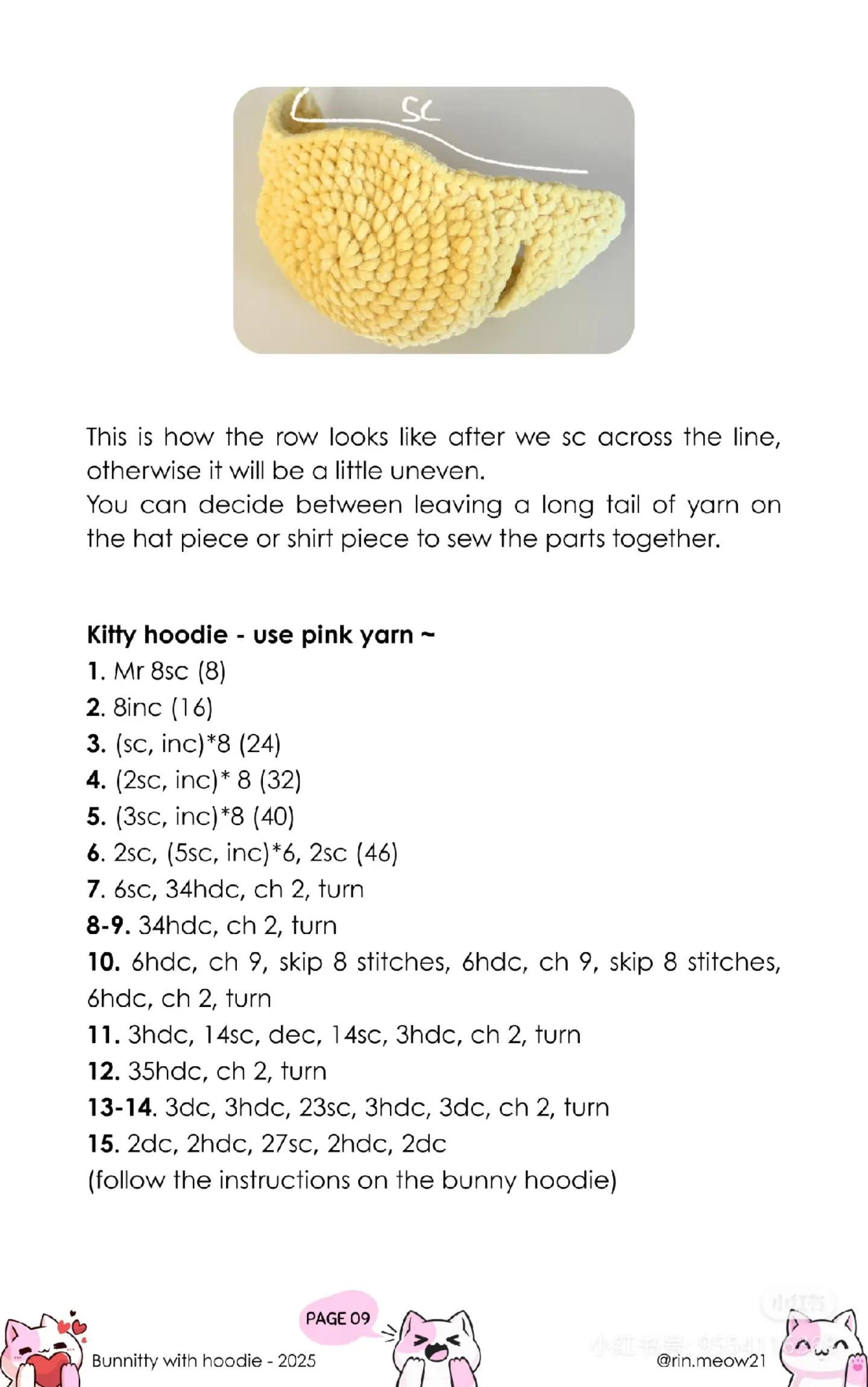 crochet pattern bunnitty with hoodie