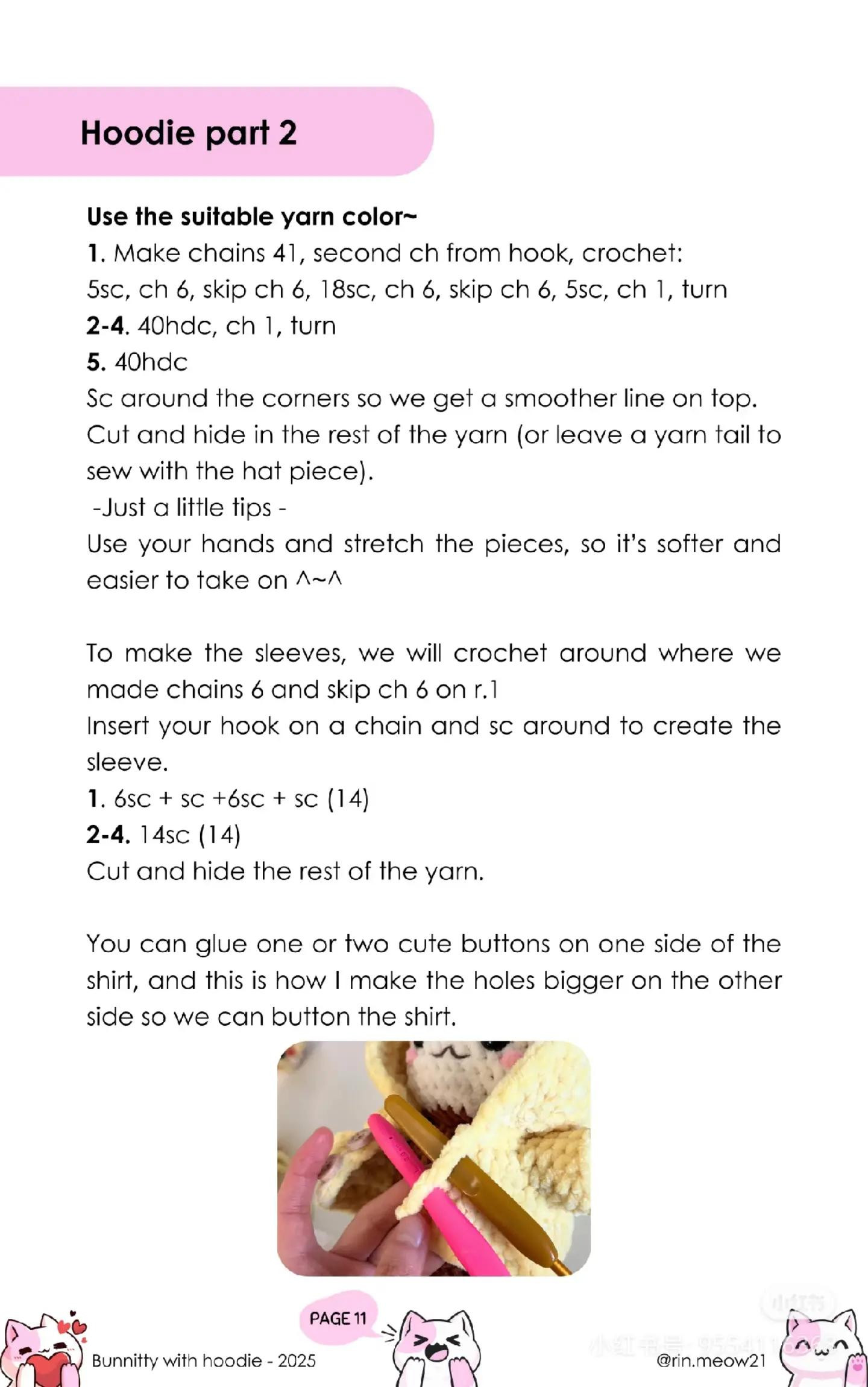 crochet pattern bunnitty with hoodie