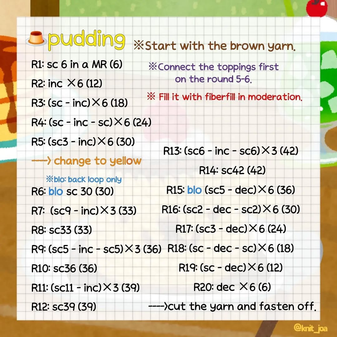 Crochet Pudding Amigurumi Pattern