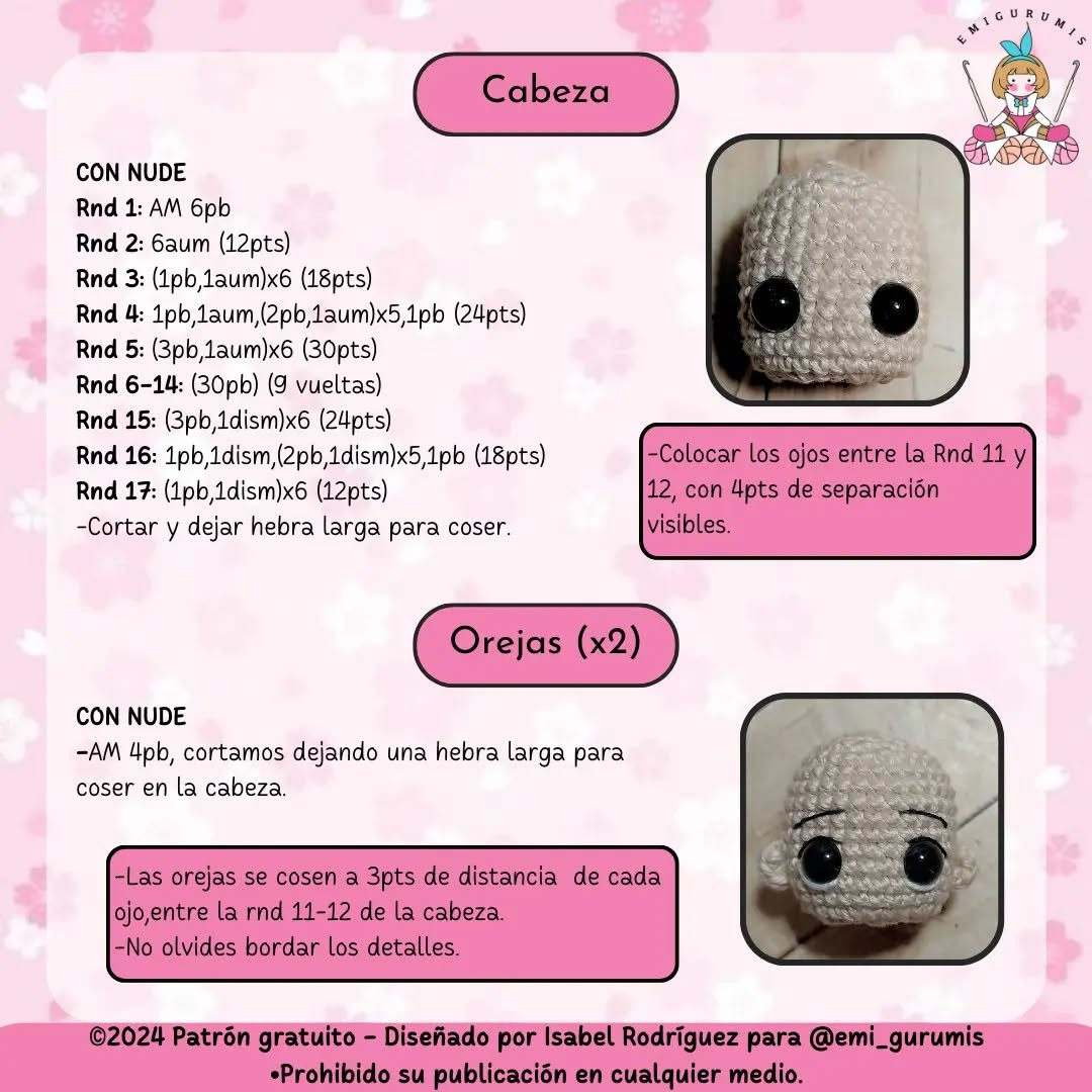Cuerpo Base Chibi: Patrón de Ganchillo Gratis