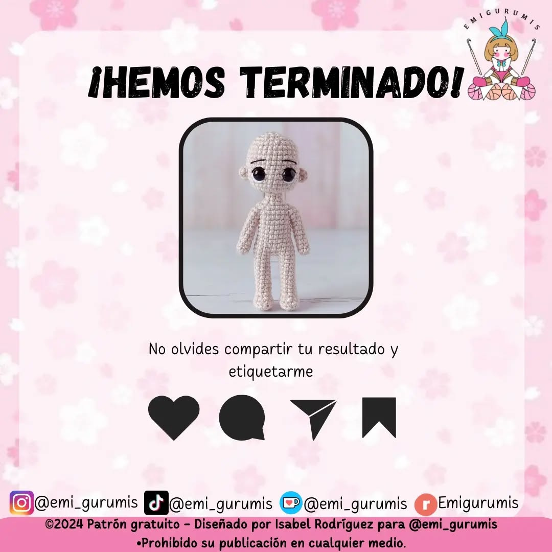 Cuerpo Base Chibi: Patrón de Ganchillo Gratis