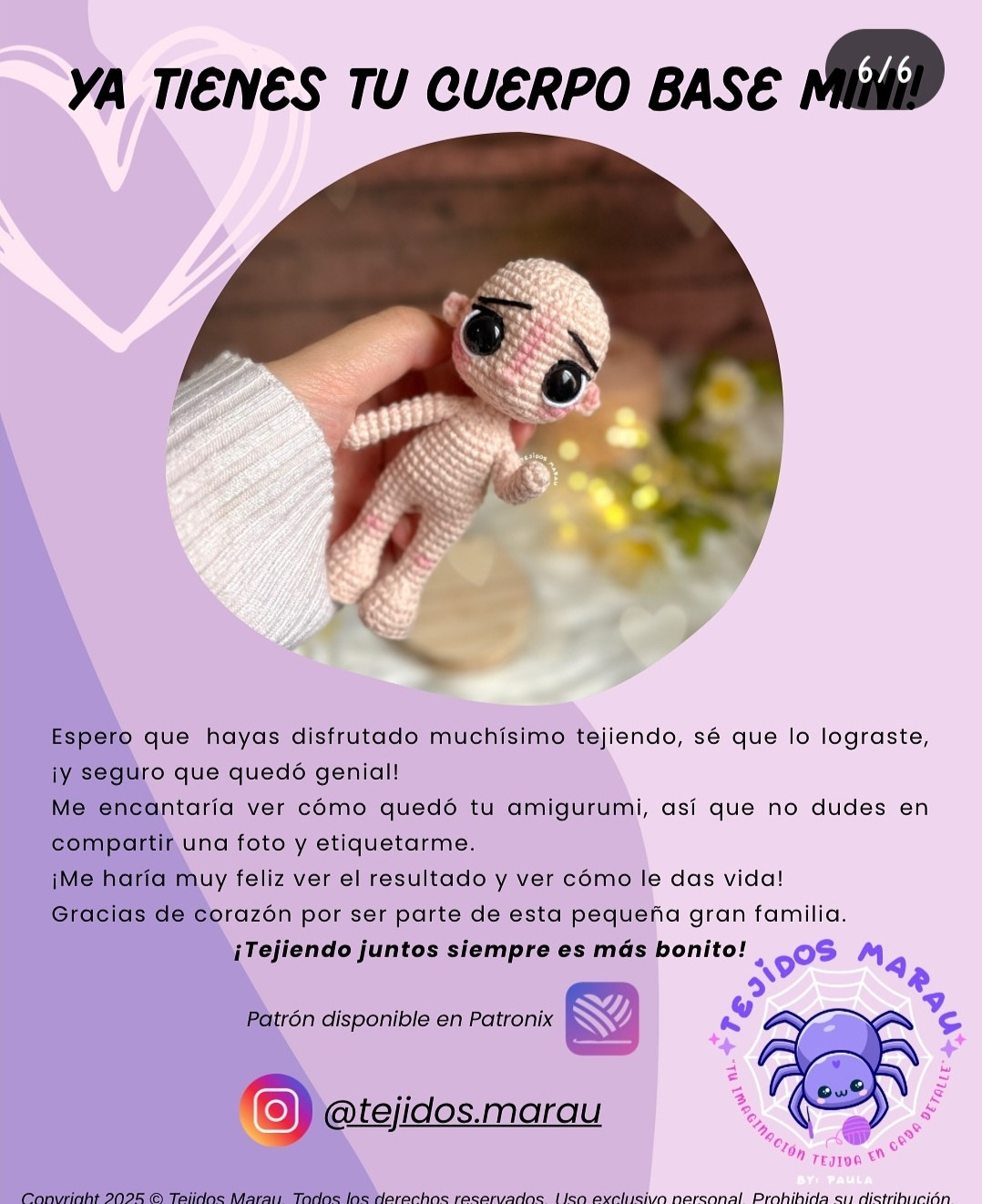 Cuerpo Base Mini Amigurumi: Patrón Gratis