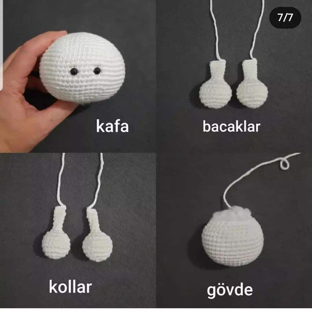 DARYLE ÜCRETSİZ AMIGURUMI ŞAPKA VE BEBEK TARİFİ