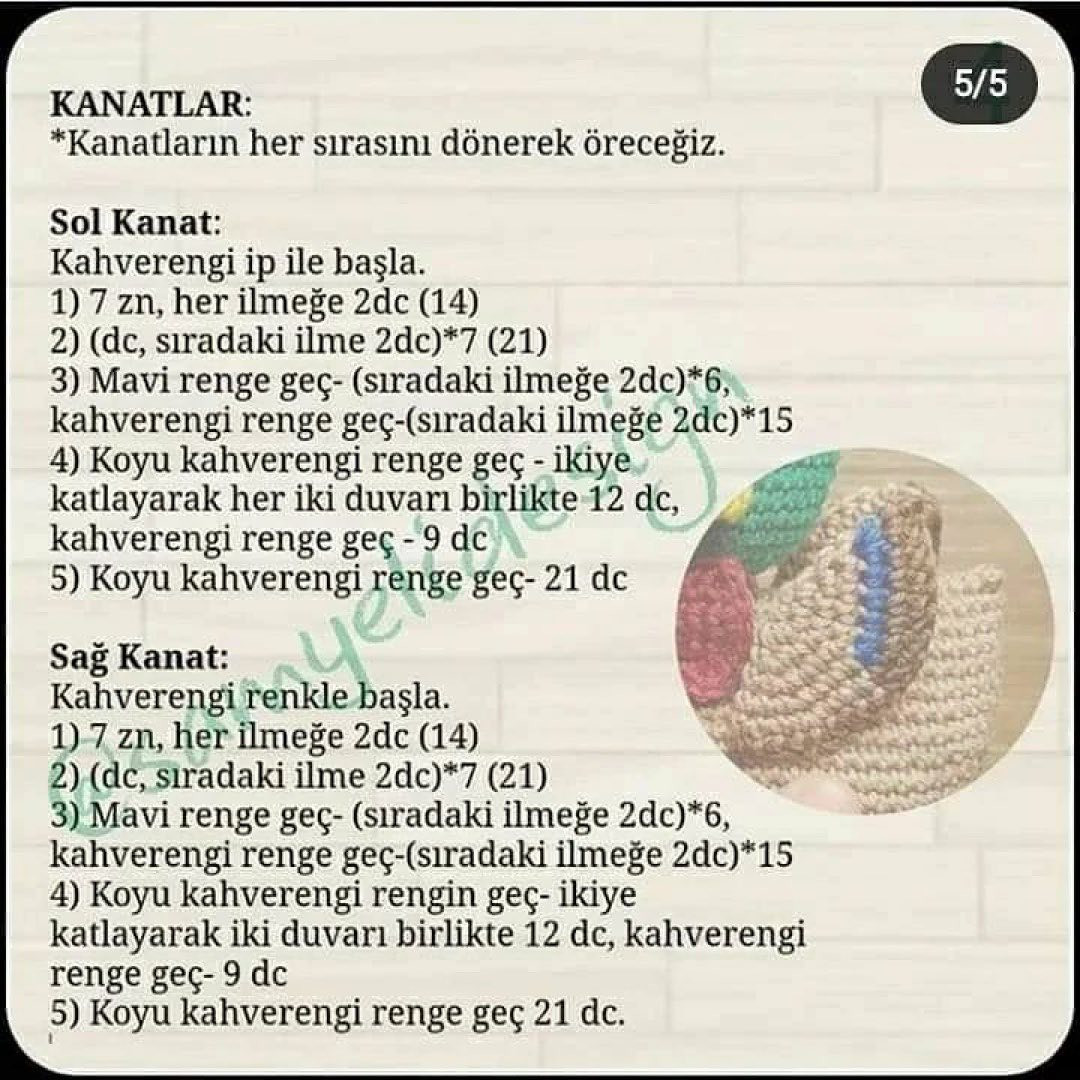 Dê mihê amigurumi örgüsü şablonu