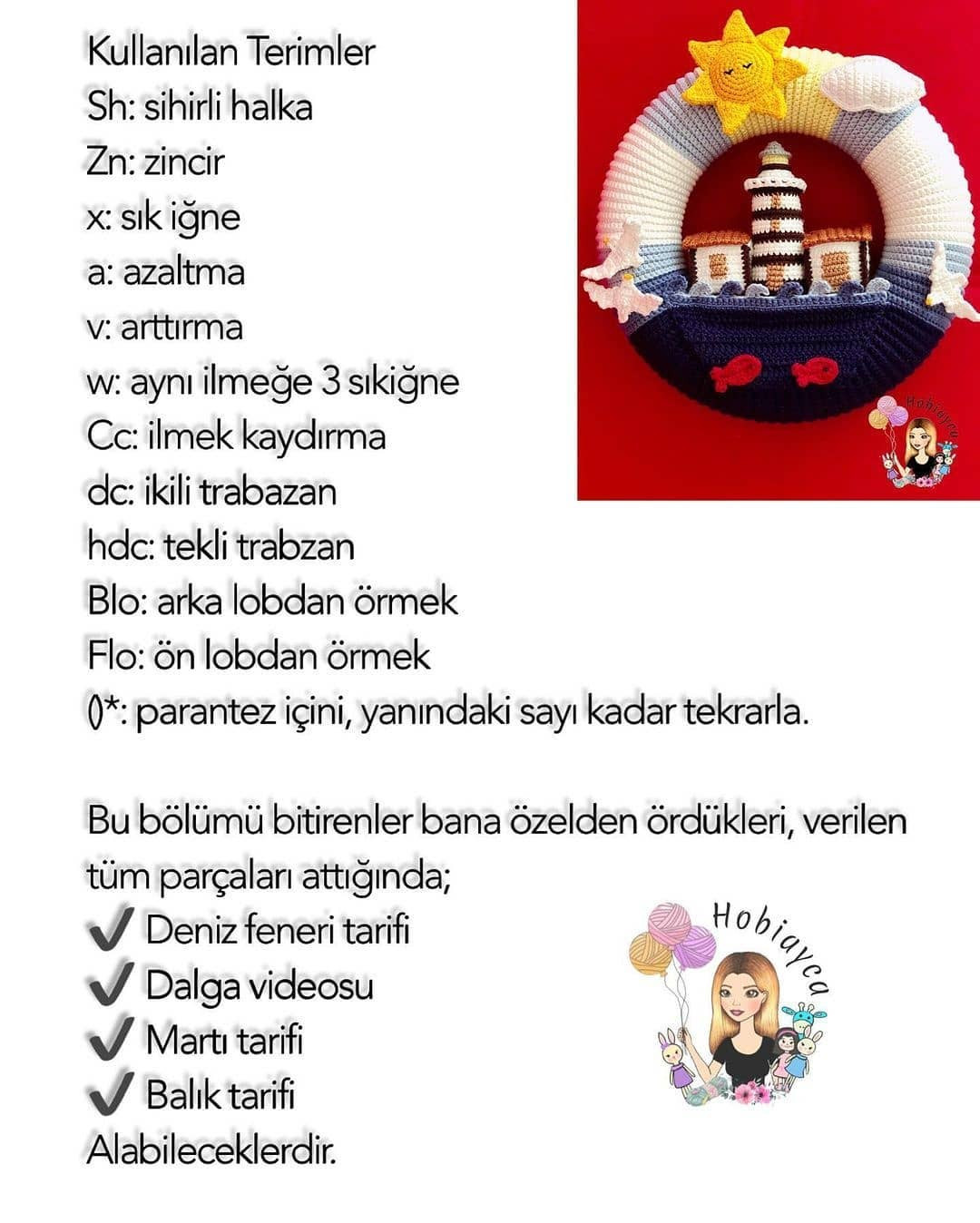 Deniz Feneri Kapı Süsü Tığ İşi Tarifi