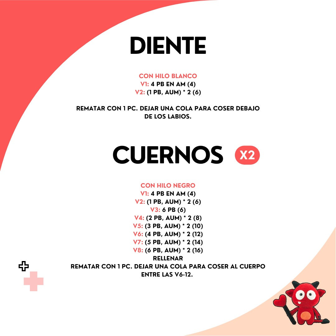 Diablo del amor: patrón amigurumi gratis