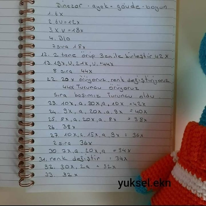 Dinosor Amigurumi Şeması