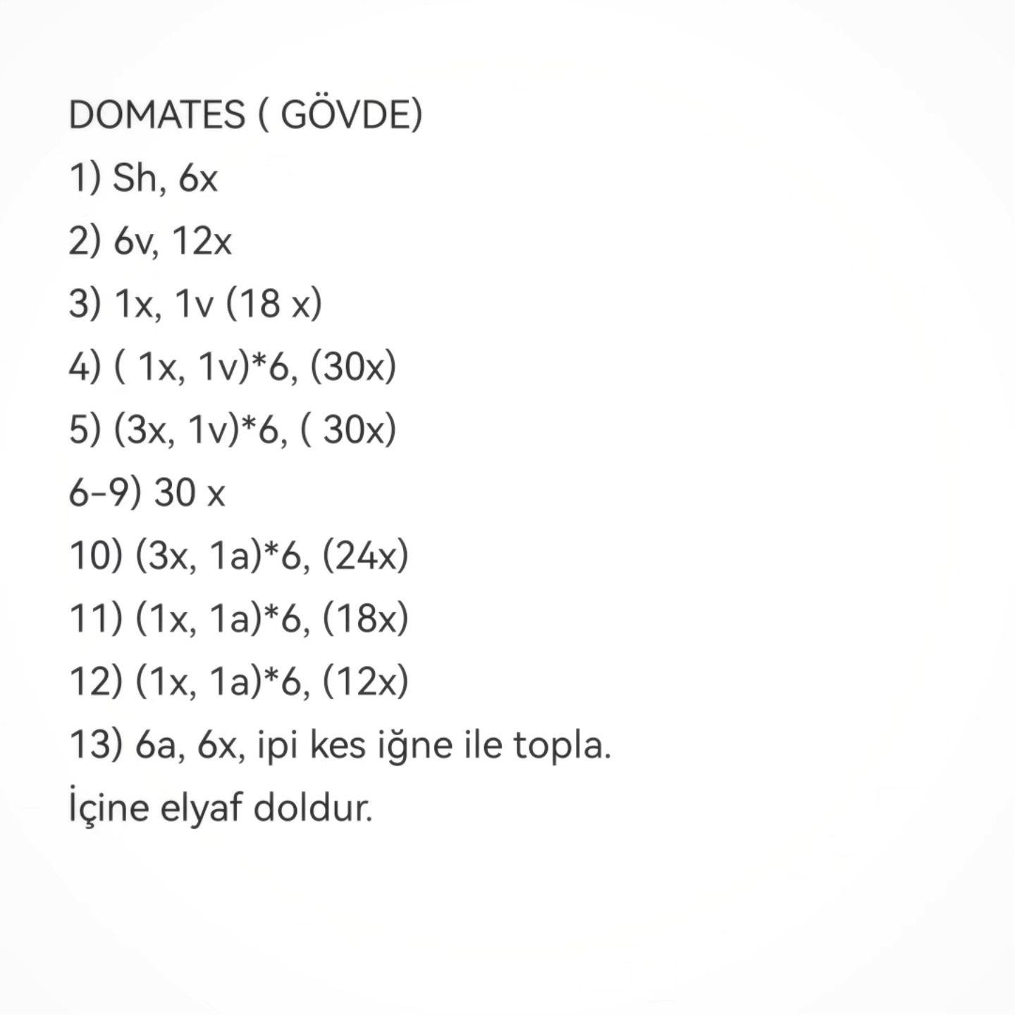 Domates Amigurumi Tığ İşi Yapımı