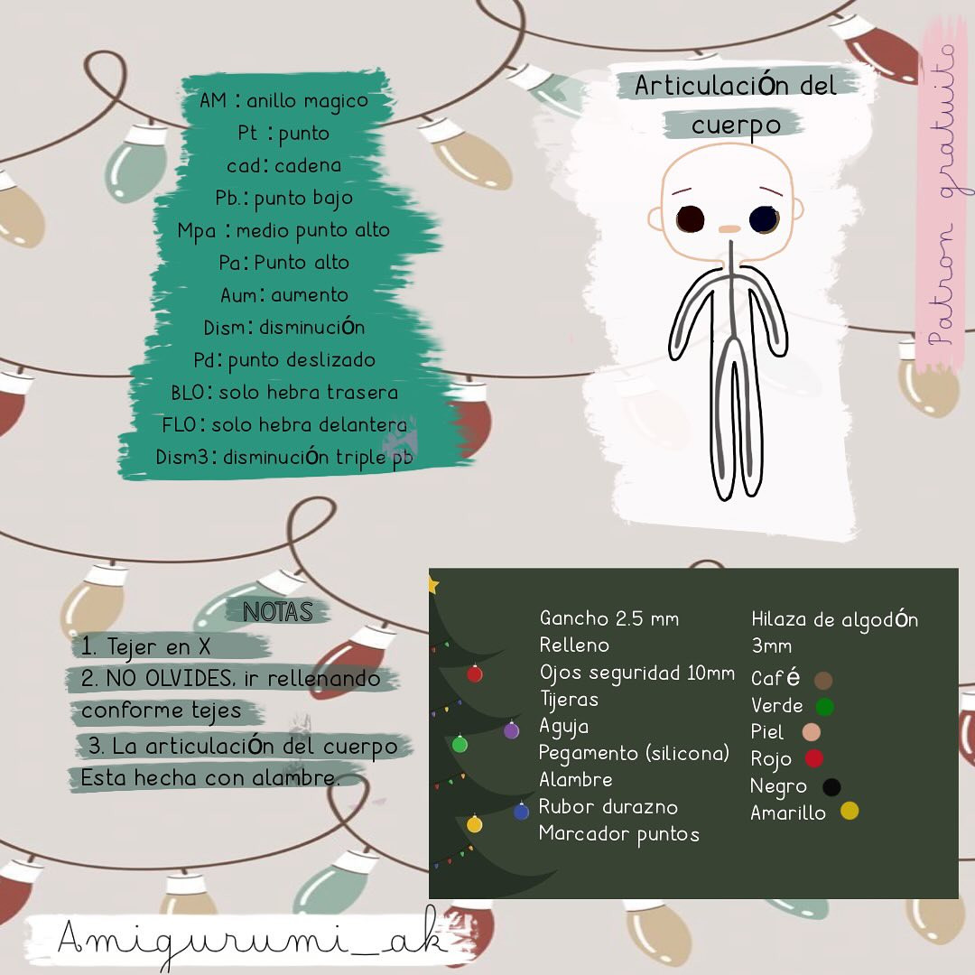 Duende navideño: patrón de amigurumi gratis