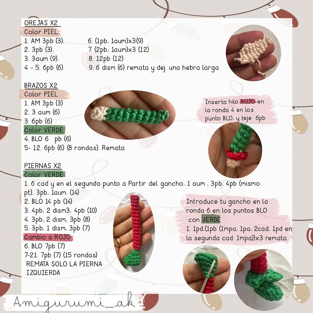 Duende navideño: patrón de amigurumi gratis