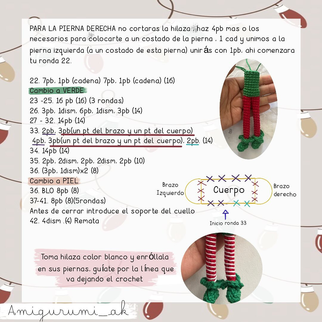 Duende navideño: patrón de amigurumi gratis