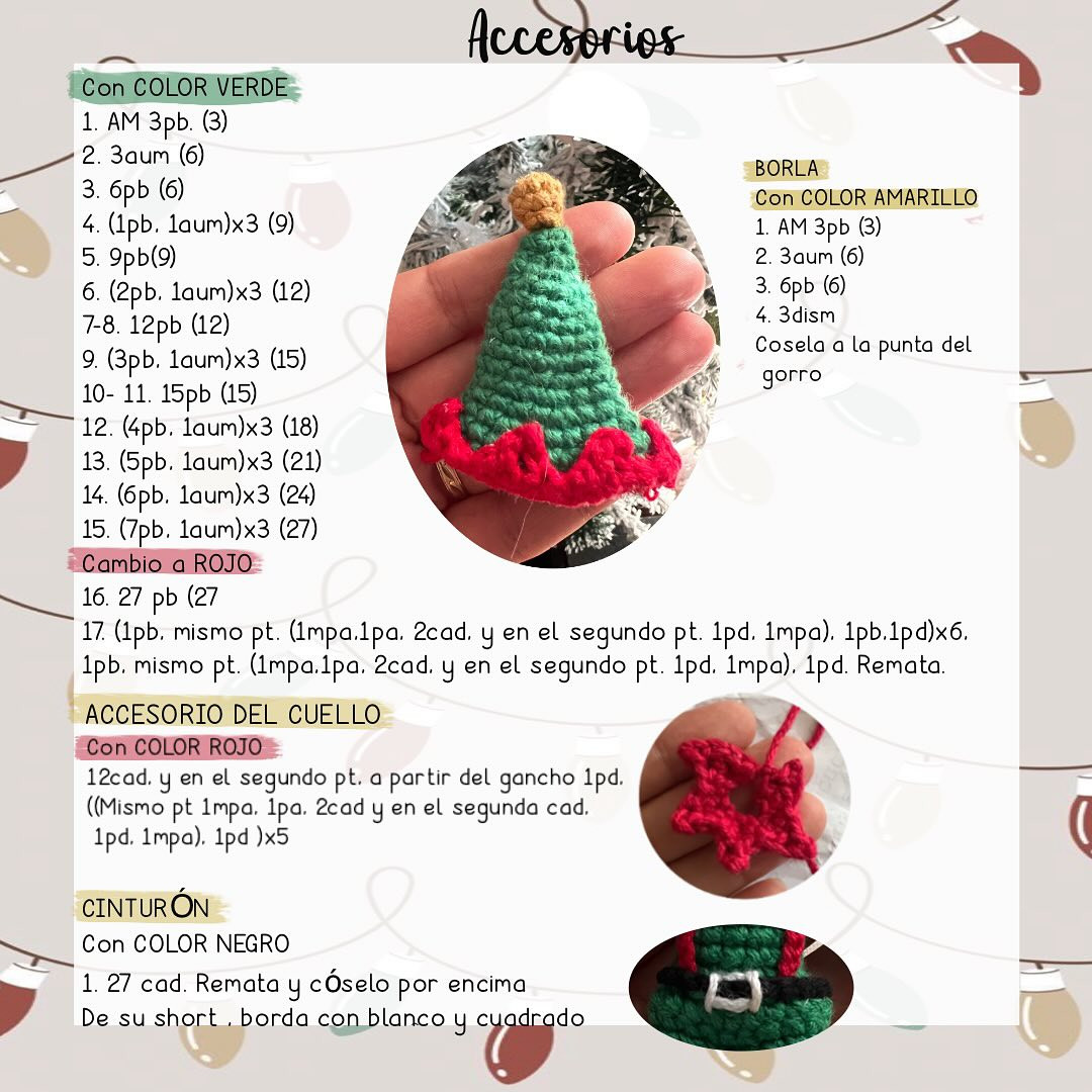 Duende navideño: patrón de amigurumi gratis