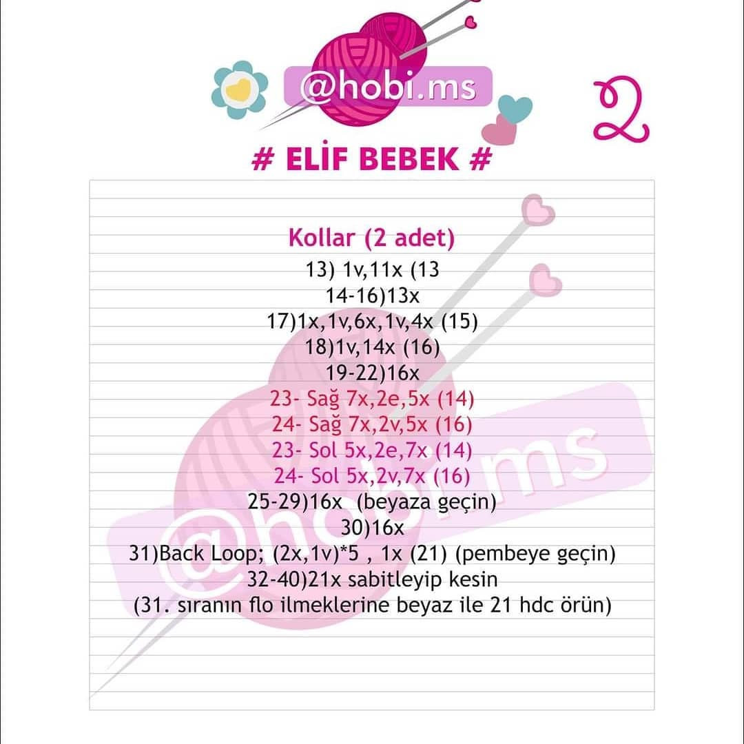 ELİF Amigurumi Bebek Şeması Ücretsiz