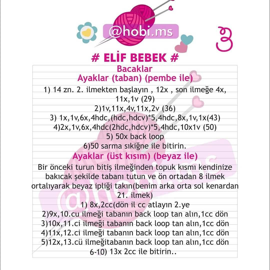 ELİF Amigurumi Bebek Şeması Ücretsiz