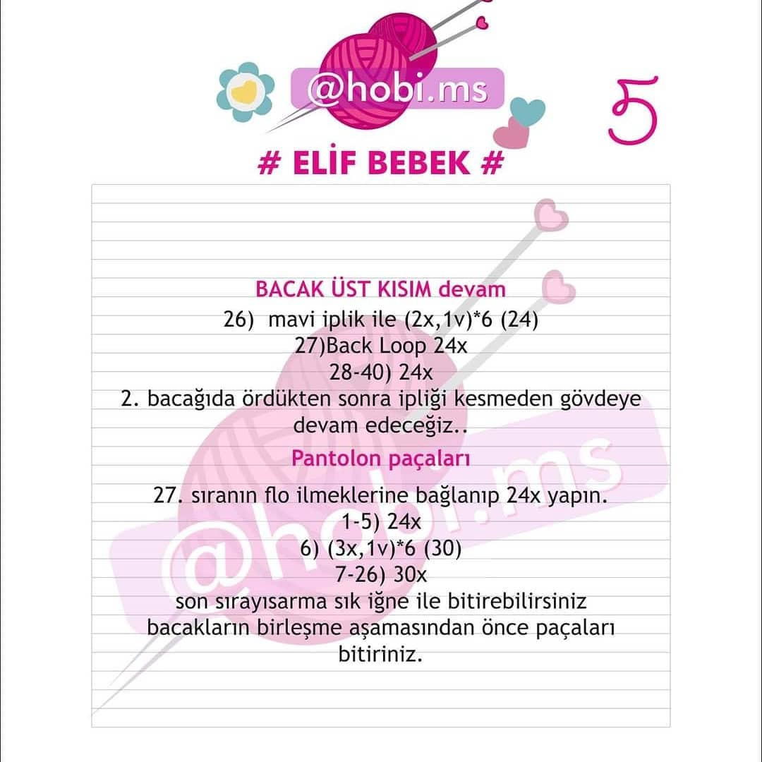 ELİF Amigurumi Bebek Şeması Ücretsiz