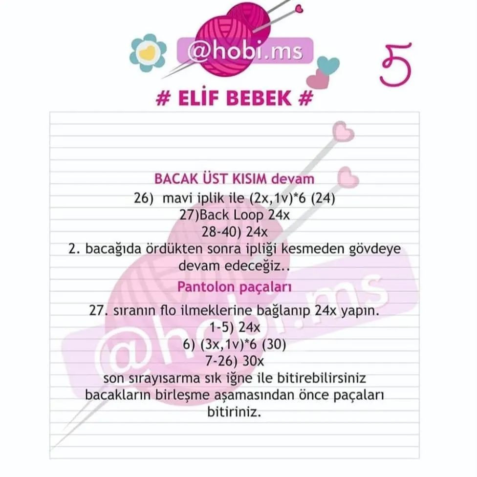 Elif Bebeği: Ücretsiz Tığ İşi Şeması