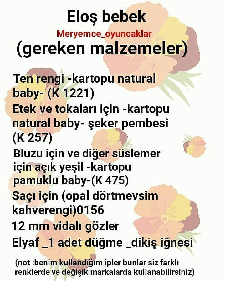 ELOŞ BEBEK AMİGURUMİ TARİFİ