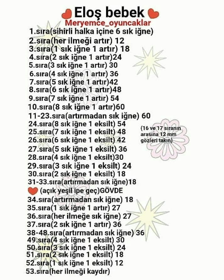 ELOŞ BEBEK AMİGURUMİ TARİFİ
