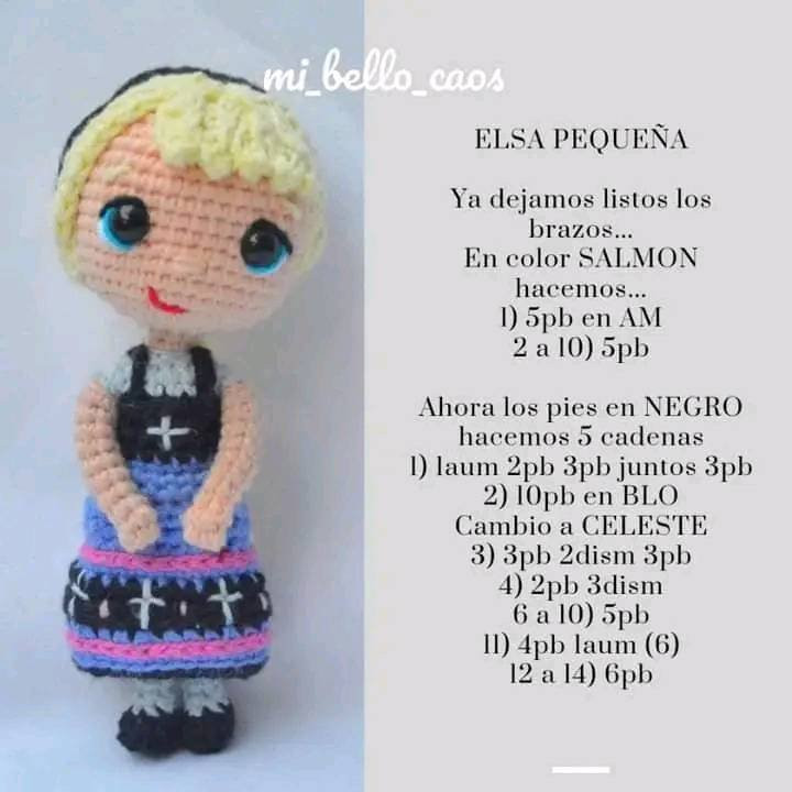 Elsa pequeña: Patrón de amigurumi gratis