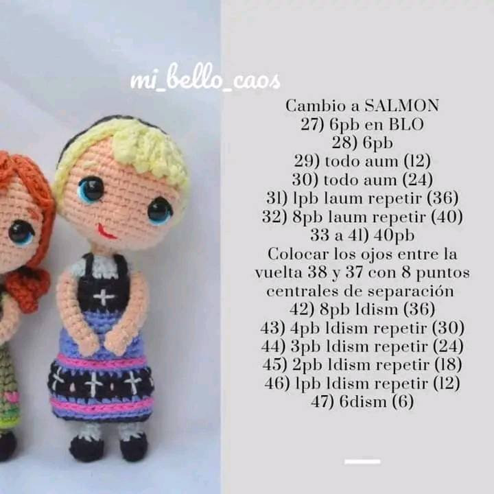 Elsa pequeña: Patrón de amigurumi gratis