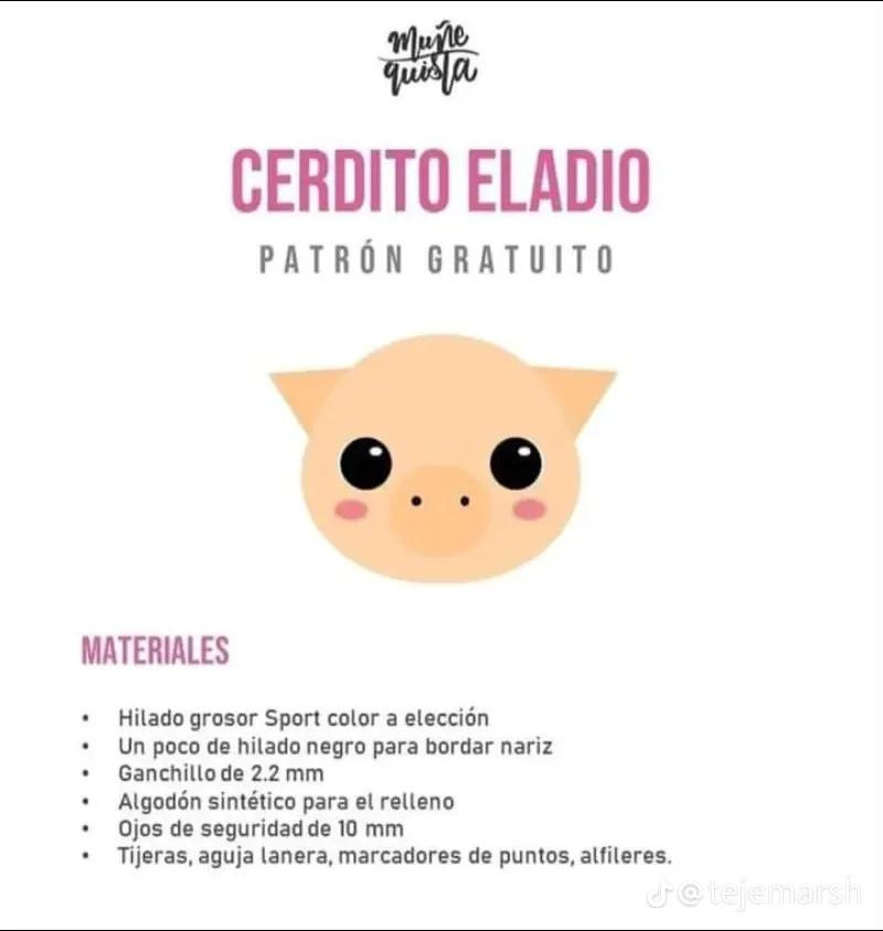 **ES** Patrón de crochet gratuito: cerditos adorables. ¡Descarga ahora!