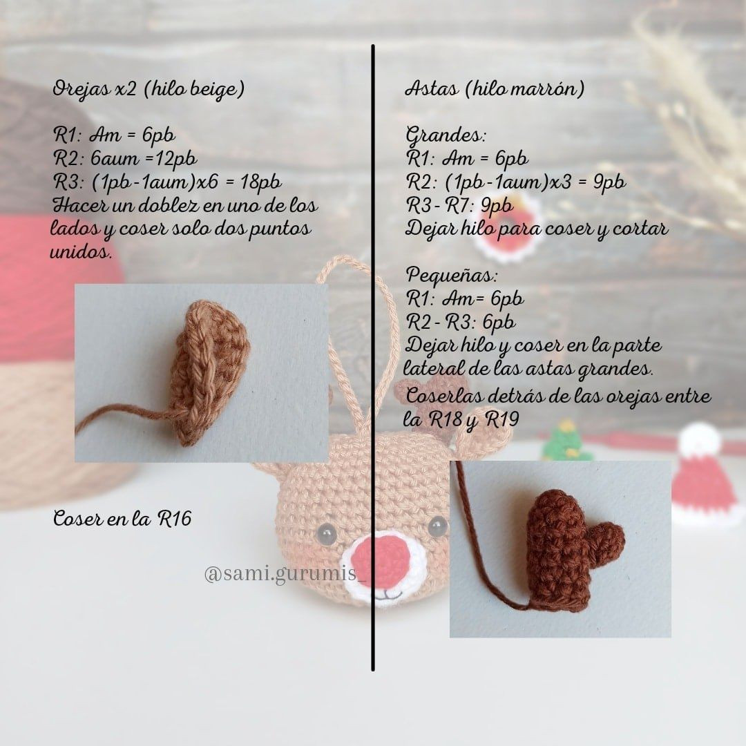 Esfera Rodolfo el reno: Patrón gratuito amigurumi