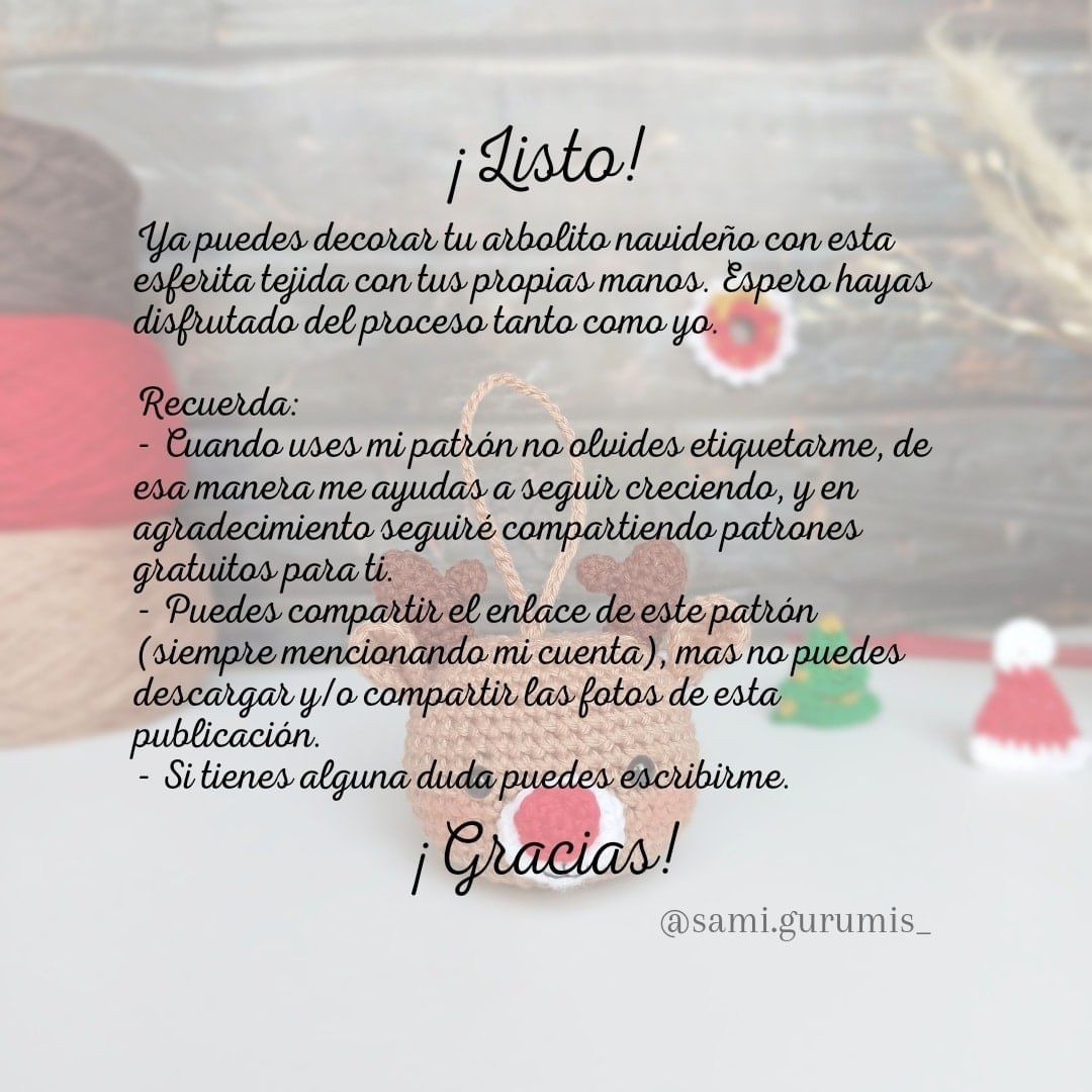 Esfera Rodolfo el reno: Patrón gratuito amigurumi
