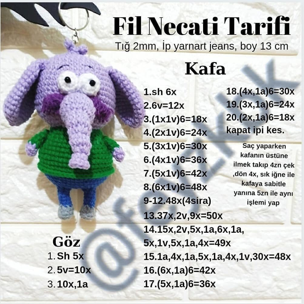 Fil Necati ve Aslan Amca Tığ İşi Örnekleri