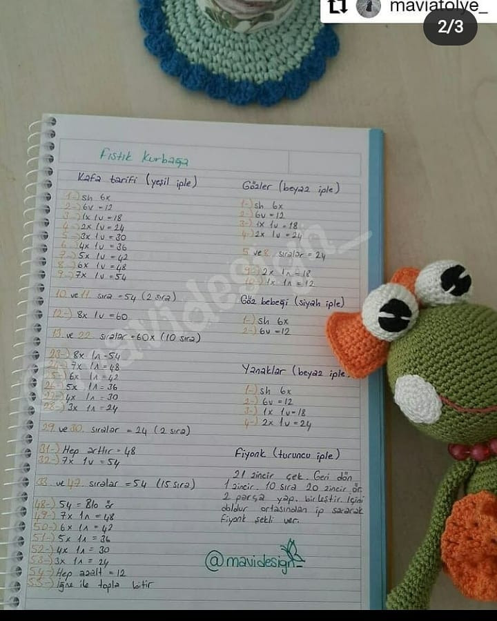 Fıstık Kurbağa Amigurumi Tarifi