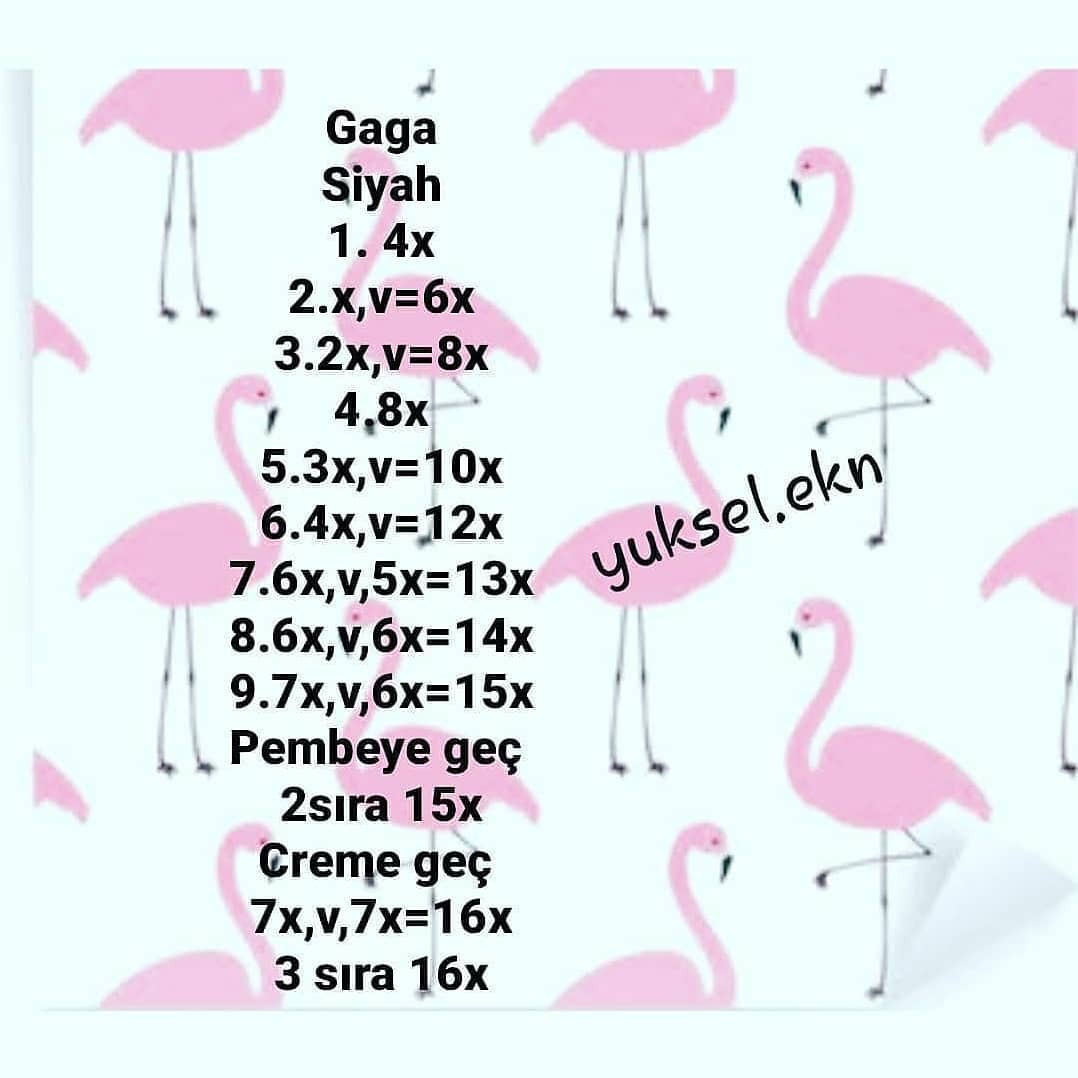 Flamingoya ait tığ işi şemamız